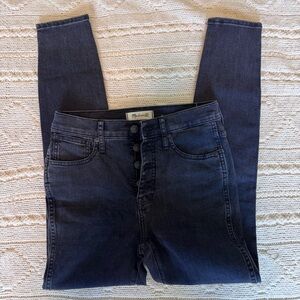 Madewell 10” High Rise Skinny, Button Fly, Lunar Wash, Size 26